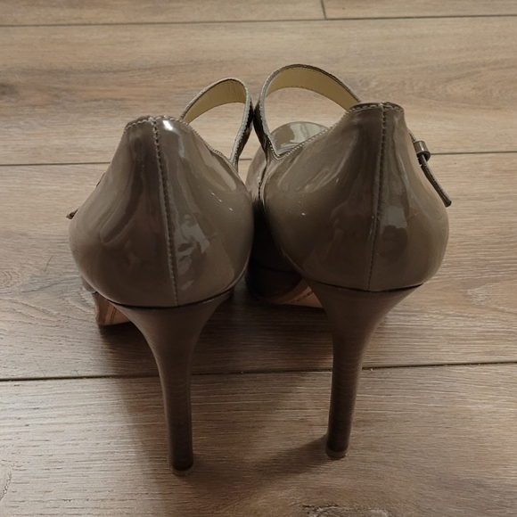 KORS by Michael Kors Taupe Patent Leather Heels - Picture 4 of 5